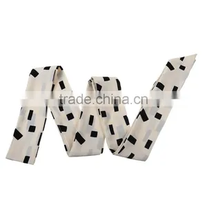 Chiffon Multifunction Skinny Scarf Black Off-white Rectangle Choker thumbnail-1