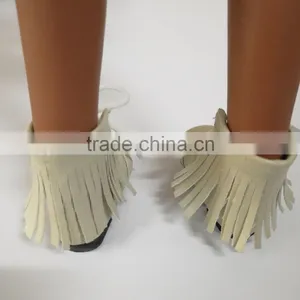 Doll Shoes of White Leather Doll Boots thumbnail-2