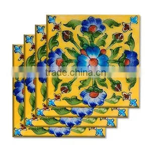 Floral Wall Art Ceramic Tiles Blue Pottery Tiles thumbnail-1