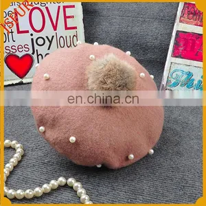 Pearl Kids Wholesale Hat With Real Fox Fur Pom Pom Hat thumbnail-2
