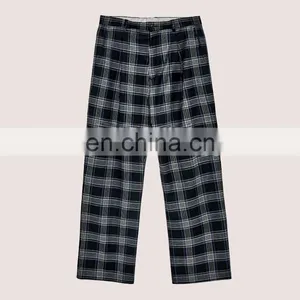 Most Fashionable In 2017 Wholesale Men Casual Checked Wide Leg Trousers thumbnail-6