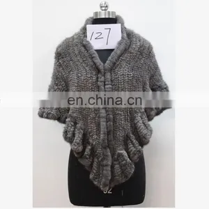 Knitted Mink Fur Cloak Cape for Ladies thumbnail-1