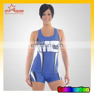 Custom Sublimationed Racer Back Cheerleading Tops thumbnail-1