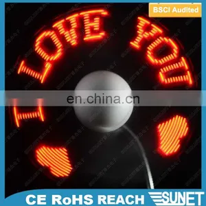 Air Cooling Flashing Programmable Message Portable LED Usb Mini Fan thumbnail-6