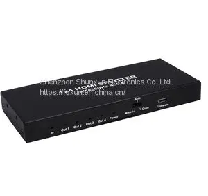 1x4 HDMI Splitter,HDCP2.2,Supports 3D,4Kx2K@60Hz(YUV 4:4:4),18G,HDR,EDID thumbnail-1
