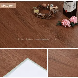 SPC Floor Plastic Flooring Sheet Tiles Slotted Click Lock 5.0mm Thickness 0.4mm Wear Layer thumbnail-1