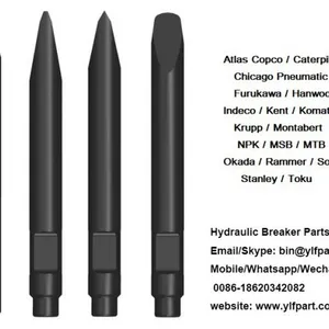 Hydraulic Rock Breaker Parts Chisel Moil Point for Machine Repair Service NPK H10XB,H11X,H12X,H15X,H16X,H18X,H20X,GH5,GH6,GH10,GH12,GH15 thumbnail-1