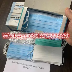 Blue Medical 3 Ply Face Mask / Disposable Earloop Face Mask For Hygienic Application Shawz0925@163.com thumbnail-1