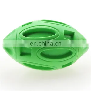 Pet Squeaky Toys Rubber Rugby Ball Interactive and Training Chew Toys Fetch Toy Ball for Dogs thumbnail-6