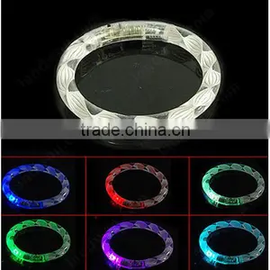 LED Light Up Flashing Bracelet Bangle Acrylic Wristband Glow Blinking Party Club thumbnail-1