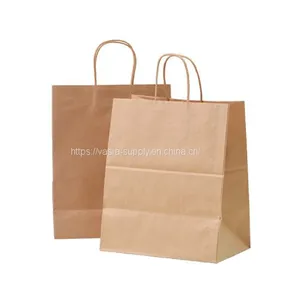 Customized Recycled Brown Paper Bags With Printed Logo for Restaurant thumbnail-1