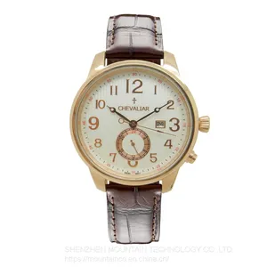 Stainless Steel Fashion Watches Genuine Leather Multi-function Quartz Man Watch thumbnail-5