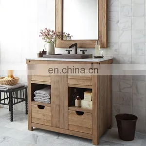 Guangzhou Luxury Solid Wood Bathroom Vanity Cabinet Unit thumbnail-2