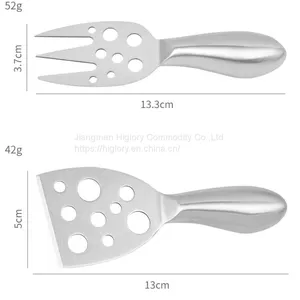 Stainless Steel 4 Pieces Cheese Knife Set: Hard and Soft Cheese Knives, Serving Fork & Cheese Spreader thumbnail-4