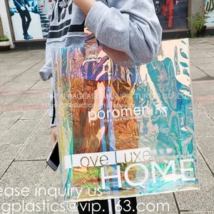 Frosted Plastic Gift Bags, Large Merchandise Retail Clothing Grocery Boutique Shopping Bags With Handles, Multi Colors thumbnail-5