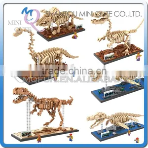 Mini Qute LOZ 6 Styles Jurassic Park Dinosaur Brontosaurus Skeleton Model Plastic Building Block Brick Kids Educational Toy thumbnail-1