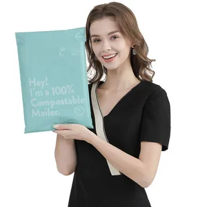 Customized Compostable Biodegradable Plastic Color Poly Mailer Courier Clothes Mailing Bags thumbnail-1
