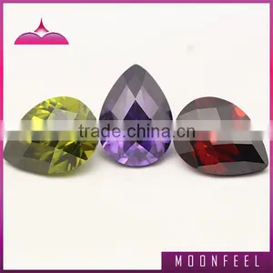 Hot Sale Multi Color Pear Checkerboard Cut cz Gemstone thumbnail-1