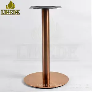 Hot Sale Luxury Round Plate Brushed Rose Gold Stainless Steel Table Base Premium Furniture Legs thumbnail-3