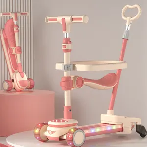 New Children's Scooter, Can Ride and Fold, 2-12 Years Old With Music Baby Five in One yo yo Scooter（Wechat:13510231336） thumbnail-1