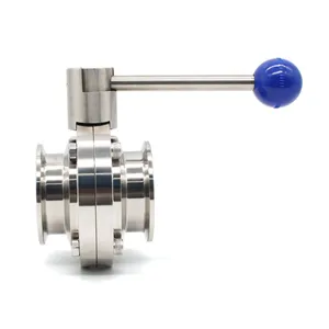 Food Grade Stainless Steel Butterfly Valve Welded Manual Sanitary Welding Powder Butterfly Valve for Milk Tank thumbnail-3
