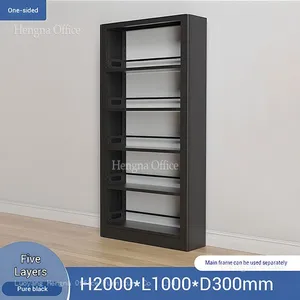 Industrial Style Bookshelf Metal Frame Five Tiers for Accounting Firm Sports Facility thumbnail-1