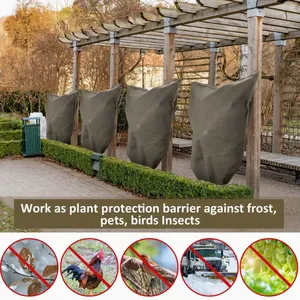 Non Woven Frost Protection Cover With Drawstring for Winter Plant Protection thumbnail-5