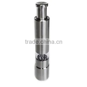 Set of 2 Stainless Steel Spring Action Press Type Salt and Pepper Mills Grinders thumbnail-2