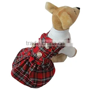 Wholesale Scotland Plaid Decorative Border Dog Skirt With White Collar thumbnail-3