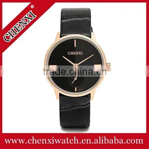 2016 Men Quartz Stainless Steel Back Geniune Leather Wrist Watch thumbnail-1