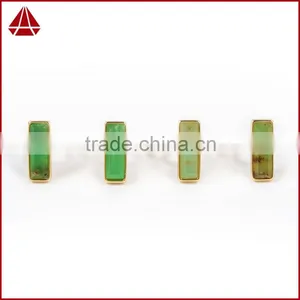 Natural Green Jade Chrysoprase Gemstone Set Into a 18k Gold Bezel Ring thumbnail-6