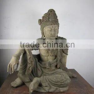 Wood Laughing Buddha Statu thumbnail-1