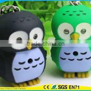 High Quality Novelty Design Animal Assorted Sound Led Keychain thumbnail-2