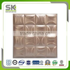 Fashionable 3D Soft PU Faux Leather Easy Install Wall Panel thumbnail-1