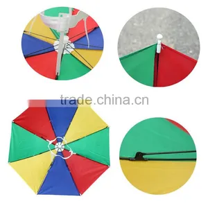 China Manufacturer 13 Inch Promotional Hat Umbrella, Head Umbrella, Hand Free Umbrella thumbnail-4