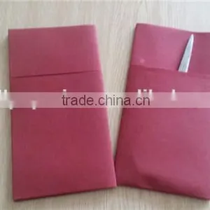 High Quality 40x40cm 1/8 Fold Wine Red Airlaid Napkin Paper thumbnail-1