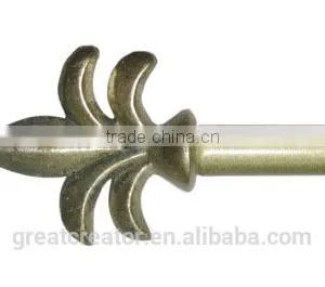 Antique Silver Wrought Iron Curtain Rod Finials thumbnail-1