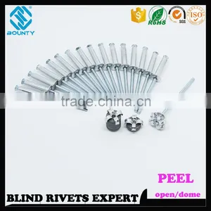 HIGH QUALITY OPEN END MANUFACTURER RECESSED CROWN AL/ST POP PEEL TYPE RIVETS thumbnail-3