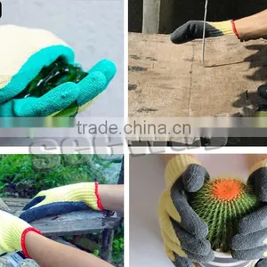 Seeway High Quality Industrial Green Latex Palm Coated Aramid Liner Cut Resistant Gloves With Best Price thumbnail-2