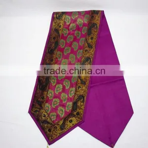 Indian Silk Table Runner With 6 Place Mats & 6 Coaster in Purple Color Size 16*62 thumbnail-4