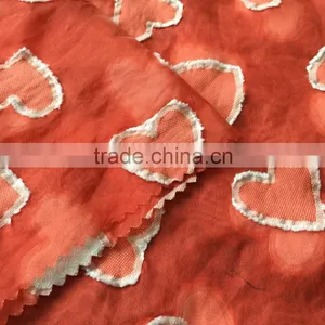 Spring Summer Love Heart Pattern Cutting Motif Woven Fabric thumbnail-1