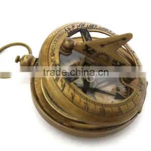 Brass Magnetic Direction Sundial Compass -pendant Compass Push Button Compass13327 thumbnail-4