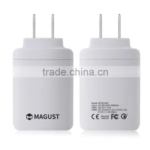 Quick Charge 3.0 Daul USB Wall Charger, USB Travel Charger, Travel Charger White thumbnail-4