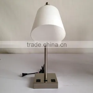 UL CUL Listed Adjustable Brushed Nickel Hotel Desk Light With Electrical Outlet For Bedroom T20282 thumbnail-6