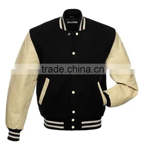 2015 Fashion Leather Varsity Jacket Wholesale ,Wool Leather Varsity Jacket Letterman Baseball Jacket thumbnail-1