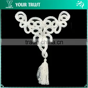 Height16 Centermeter All White Sew On 100% Nylon Chinese Knot Frog Buttons thumbnail-5