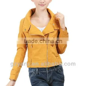 Latest Fashion Yellow Cotton Ladies Jacket thumbnail-1