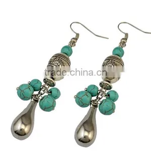New Design Bohemia Jewelry Drop Pendant Vintage Turquoise Earrings For Women thumbnail-4