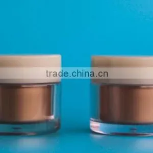 1/2 oz Oval Plastic PS Empty Cosmetic Jar With Double Wall thumbnail-2