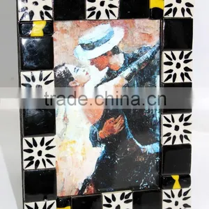 Black & White Ceramic / Glass Tiles Ftd. Designer Photo Frame Collections - Photo 19 x 15 Cm. ( 10 x 15 Cm.) thumbnail-1